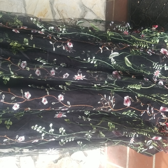 💙Black sheer embroidered dress - Picture 12 of 16